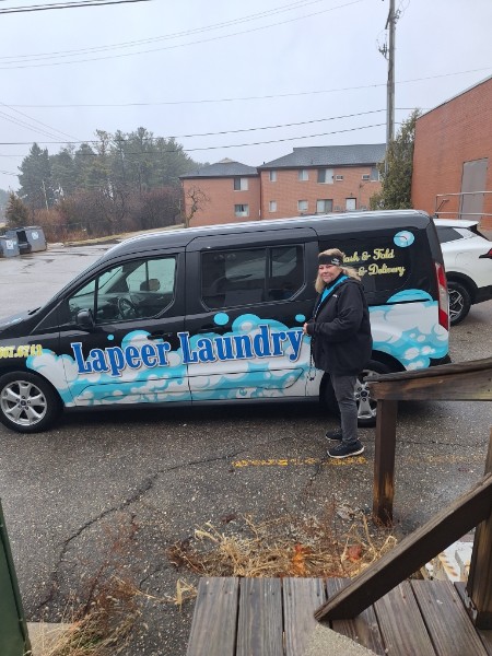 Lapeer Laundry pickup and delivery van